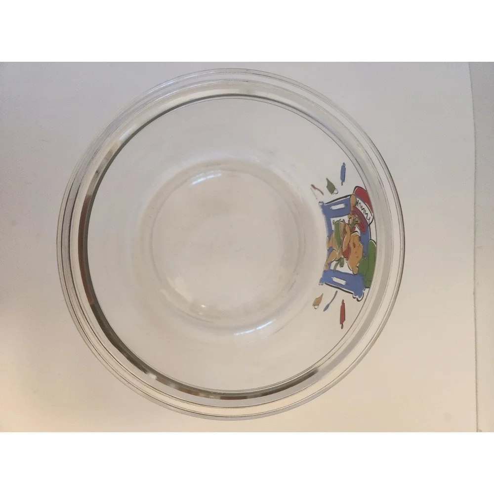 WINNIE THE POOH What's Cooking Glass Cookie Jar Clear Canister Vtg 1990s Disney